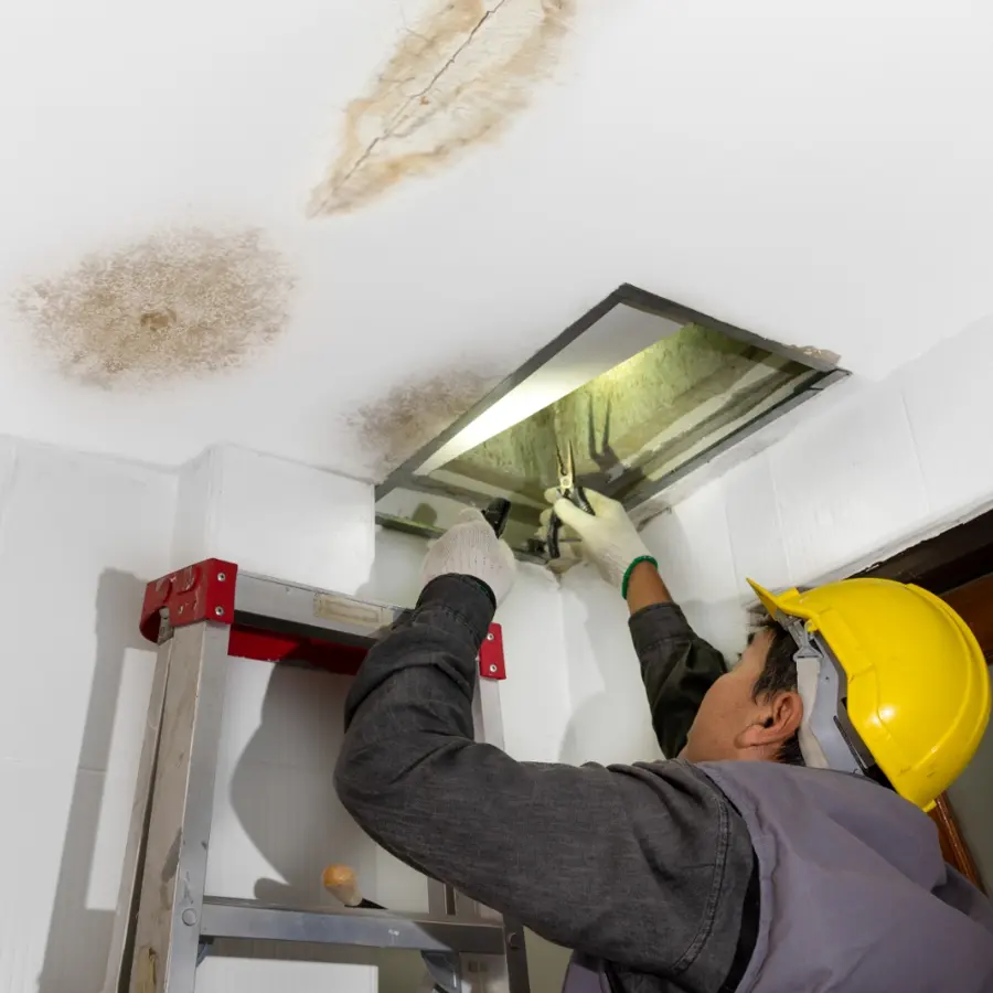 AC condensate overflow water damage on an Altamonte Springs, FL ceiling