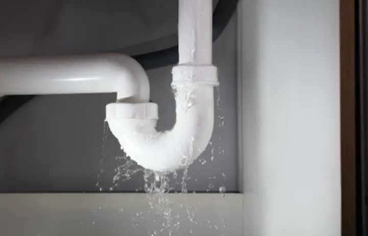 Appliance supply line leak under a sink in an Altamonte Springs, FL home
